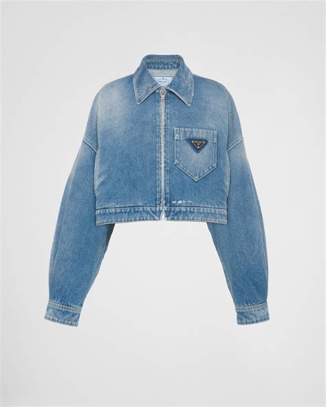 prada denim bucket|prada jean jacket.